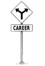 Fork in the Road Arrow Sign Drawing of Career Business Text