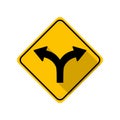 Fork in the road signs. road sign isolated on background. vector illustration Royalty Free Stock Photo