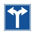 Fork in road traffic sign