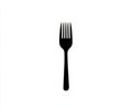 fork silhouette , black and white illustration isolated on white background Royalty Free Stock Photo