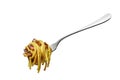 Fork with spaghetti carbonara Royalty Free Stock Photo