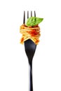 Fork with spaghetti Royalty Free Stock Photo