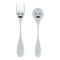 Fork and spoon cartoon icon illustration