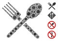 Fork and Spoon Collage of CoronaVirus Icons