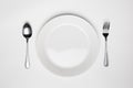 Fork and spoon and empty plate