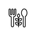 Fork spoon greens icon. Simple line, outline vector elements of vegetarian food icons for ui and ux, website or mobile application Royalty Free Stock Photo