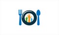 Fork Spoon Human colorfull Hands icon Logo design vector illustration