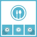 Fork and spoon icon on white background Royalty Free Stock Photo