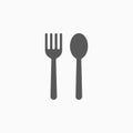 Fork and spoon icon, kitchenware, cooking, eat