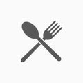 Fork and spoon icon, kitchenware, cooking, eat