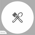 Fork and spoon vector icon sign symbol Royalty Free Stock Photo