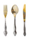 Fork, spoon and knife Royalty Free Stock Photo