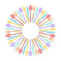 fork, spoon, knife art drawn round frame Royalty Free Stock Photo