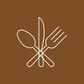 Fork, spoon and knife crossed vector illustration. Royalty Free Stock Photo