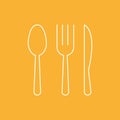 Fork Spoon Knife doodle icon vector illustration eps10. Royalty Free Stock Photo