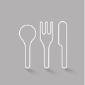 Fork Spoon Knife doodle icon vector illustration eps10. Royalty Free Stock Photo