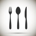 Fork, spoon, knife icon Royalty Free Stock Photo