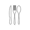 Fork Spoon Knife icon Royalty Free Stock Photo