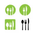 Fork spoon knife icon set Royalty Free Stock Photo