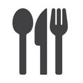 Fork spoon and knife icon vector, filled flat sign, solid pictogram isolated on white. Royalty Free Stock Photo