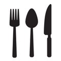 Fork, spoon, knife icon Royalty Free Stock Photo