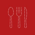 Fork Spoon Knife sketch icon vector illustration eps10. Royalty Free Stock Photo