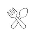 Fork and spoon line icon