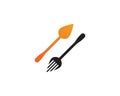 Fork and spoon logo restaurant vector Royalty Free Stock Photo