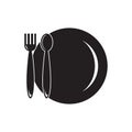 fork spoon and plate. Vector illustration decorative design Royalty Free Stock Photo