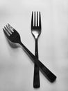 Fork spoon in white background, perfect for wallpaper. Royalty Free Stock Photo