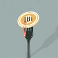 Fork stabbing into Bitcoin with blood, Bitcoin hard fork