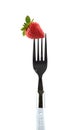 Fork strawberry Royalty Free Stock Photo