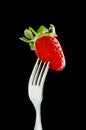 Fork & Strawberry Royalty Free Stock Photo