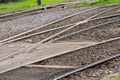 A fork in the tram tracks Royalty Free Stock Photo