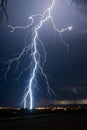 Forked Lightning against a pitch black sky Royalty Free Stock Photo