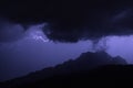 Forked lightning over Mount Pilatus sky ambiance city horw canton lucerne