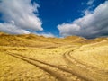 Forked road on a hillside Royalty Free Stock Photo