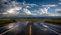 A forked road under a vast sky symbolizes life choices and transitions. Royalty Free Stock Photo