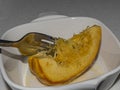 Forkful of Baked Carnival Squash with Butter Royalty Free Stock Photo