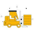 Forklift Cargo LIft Vector Illustration Icon Royalty Free Stock Photo
