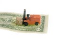 Forklift with cargo, logistics costs Royalty Free Stock Photo