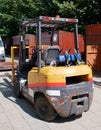 Forklift at the construction site Royalty Free Stock Photo