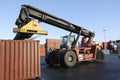 Forklift and container port