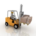 Forklift with driver Royalty Free Stock Photo