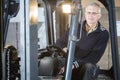 Forklift driver posing Royalty Free Stock Photo