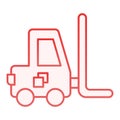 Forklift flat icon. Loader red icons in trendy flat style. Transport gradient style design, designed for web and app