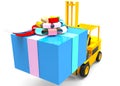 Forklift with gift box