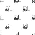 Forklift icon in black style isolated on white background. Logistic pattern stock vector illustration.