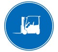 Forklift icon in blue circle,vector illustration Royalty Free Stock Photo