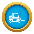 Forklift icon blue vector isolated Royalty Free Stock Photo